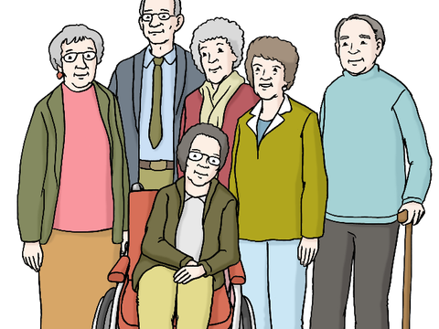 Illustration von älteren Menschen