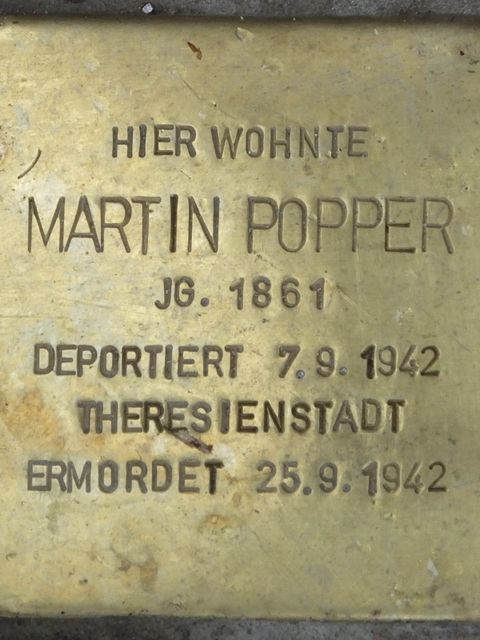 Stolperstein Martin Popper, Foto:H.-J. Hupka