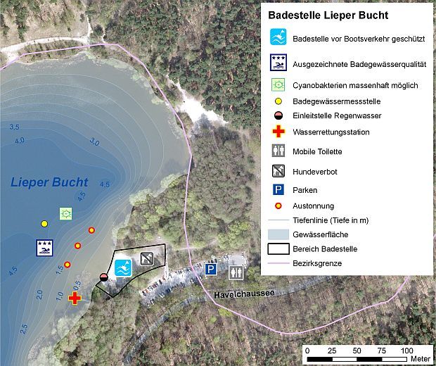 Abb. 2: Infrastruktur Badestelle Lieper Bucht