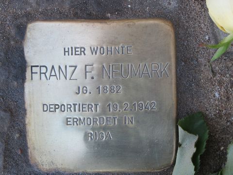 Stolperstein Franz F. Neumark, Foto: F. Siebold