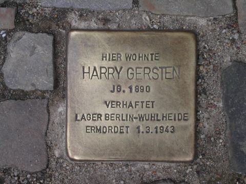 Stolperstein Harry Gersten, Foto: F. Siebold