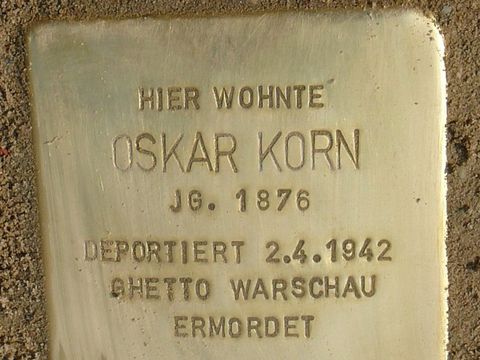 Stolperstein für Oskar Korn