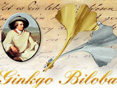 In Gold geschmiedetes Liebesgedicht mit Goethebild