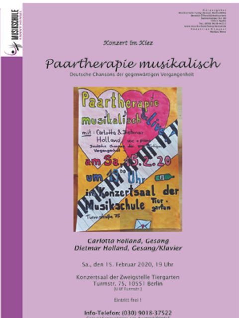 Plakat Konzert im Kiez 2020 - Paartherapie musikalisch