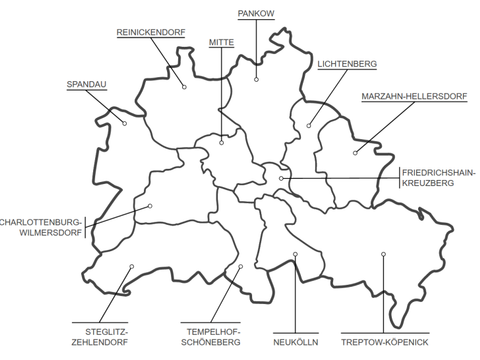 Karte der Berliner Bezirke