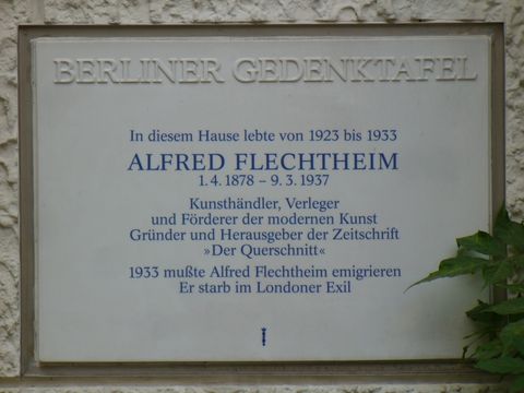 Gedenktafel für Alfred Flechtheim, 16.9.2009, Foto: KHMM