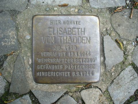 Stolperstein für Elisabeth von Thadden, Foto: B.Plewa