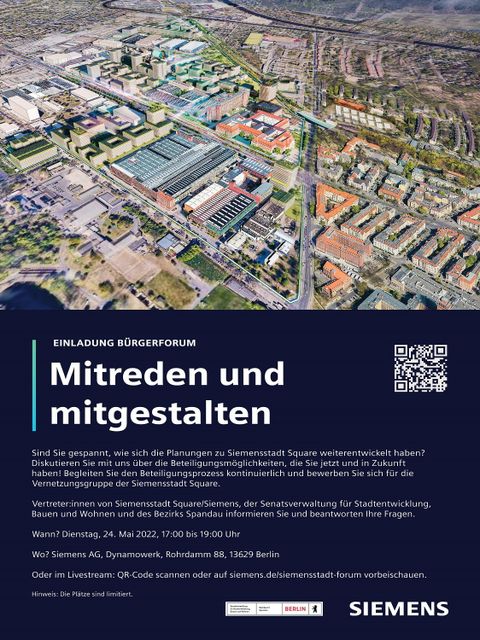 Bildvergrößerung: Veranstaltungsplakat Bürgerforum Siemensstadt Square