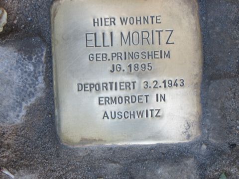 Stolperstein Elli Moritz, Foto: F. Siebold