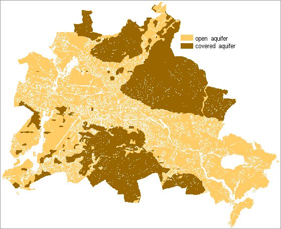 Fig. 1: Areas with covered and open aquifers