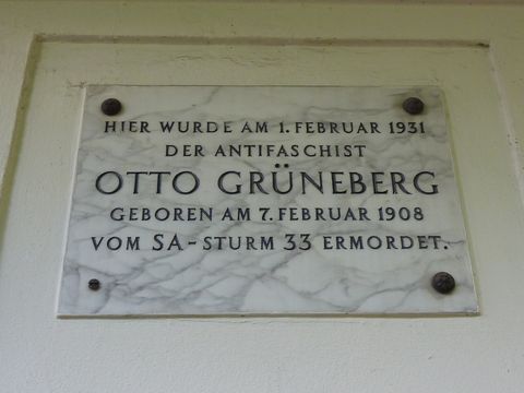 Gedenktafel für Otto Grüneberg, 28.6.2012, Foto: KHMM