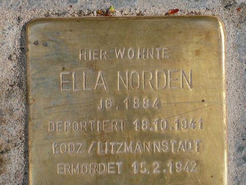 Bildvergrößerung: Stolpersteine für Ella Norden