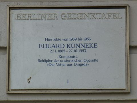Gedenktafel für Eduard Künneke, 9.2.2008, Foto: KHMM
