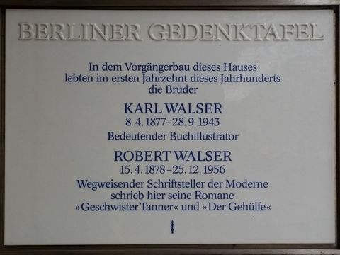 Bildvergrößerung: Gedenktafel Karl und Robert Walser