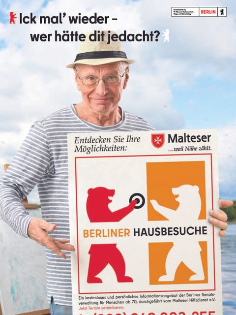 Bildvergrößerung: Berliner Hausbesuche - Malteser und SenWGPG - Motiv "Ick mal' wieder - wer hätte dit jedacht?"
