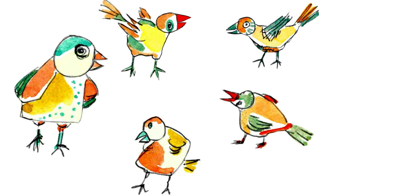Grafik mit Vögeln für Spatzenchor und Kinderchor