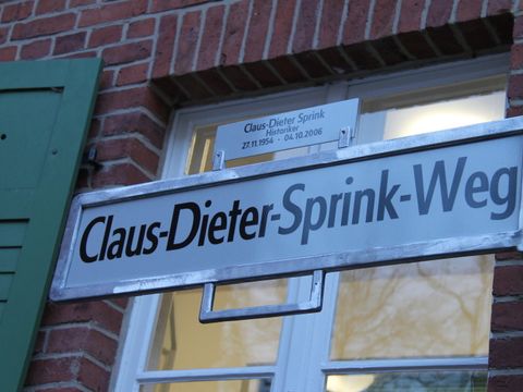 Bildvergrößerung: Straßenschild zum Claus-Dieter-Sprink-Weg