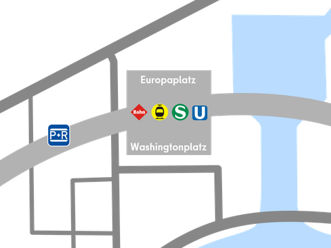Karte des Park+Ride-Bereichs am Hauptbahnhof