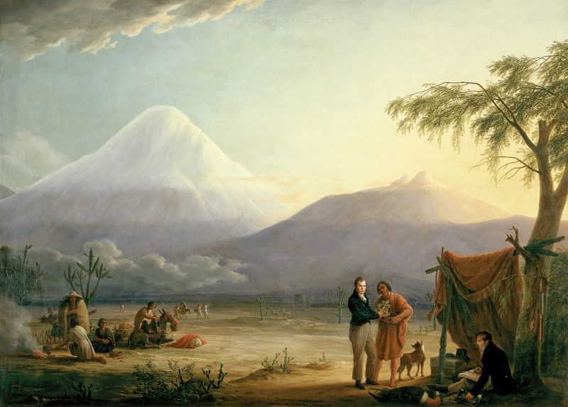 Alexander von Humboldt und Aimé Bonpland am Fuß des Vulkans Chimborazo (Gemälde von Friedrich Georg Weitsch)