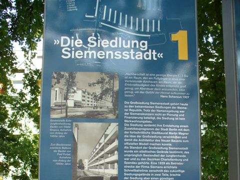 Infotafel 1 "Die Siedlung Siemensstadt", 7.8.2007, Foto: KHMM