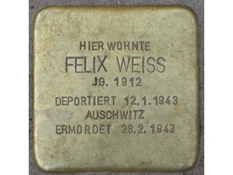 Stolperstein Felix Weiss Dahlmannstraße 4