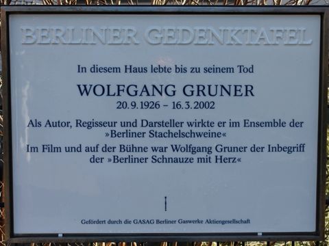 Gedenktafel für Wolfgang Gruner, 26.1.2012, Foto: KHMM