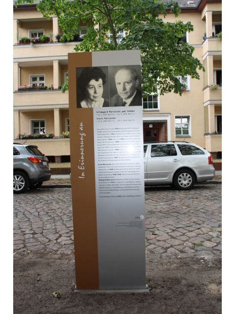 Gedenkstele Hildegard und Erwin Marcusson