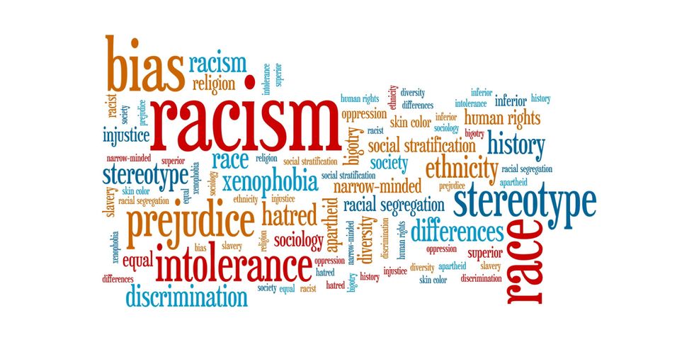 Wortwolke mir Begriffen zum Thema Rassismus