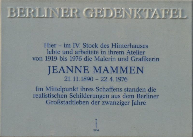 Gedenktafel für Jeanne Mammen, 4.3.2011