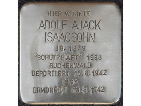 Bildvergrößerung: Stolperstein Adolf Ajack Isaacsohn