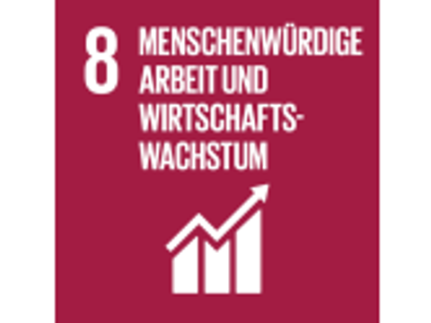 SDG icon 08 - Menschenwürdige Arbeit und Wirtschaftswachstum