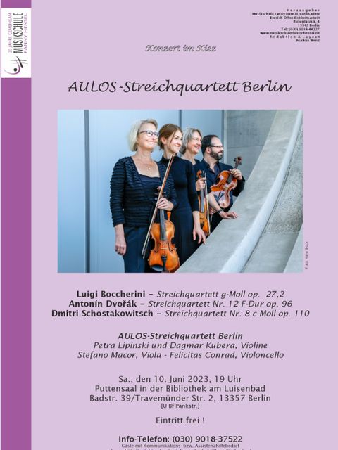 Plakat AULOS-Streichquartett Berlin
