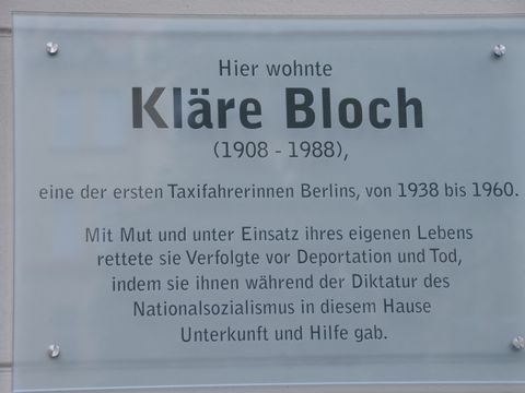 Gedenktafel für Kläre Bloch, 7.6.2010, Foto: Andreas Fritsch