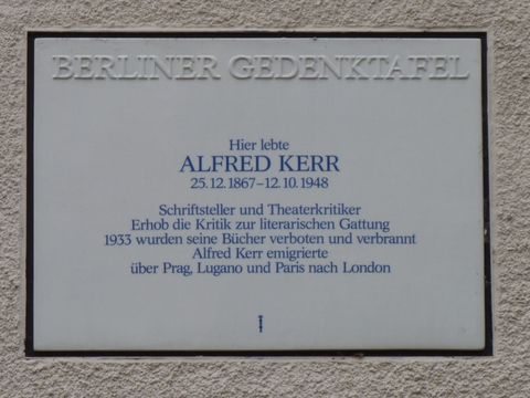 Gedenktafel für Alfred Kerr, 5.3.2011, Foto: KHMM