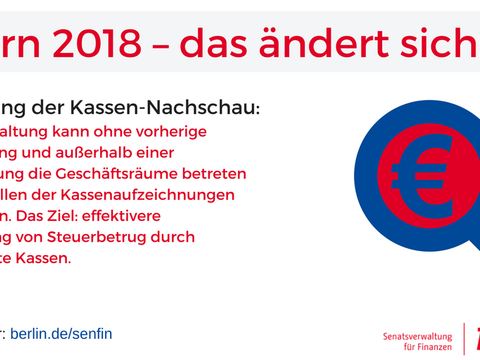 Bildvergrößerung: Steuern 2018 Kassennachschau