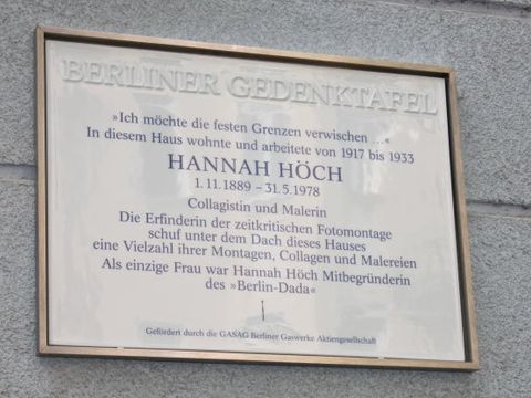 Gedenktafel für Hannah Höch
