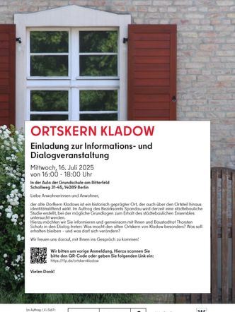 Einladung zur Informations- und Dialogveranstaltung zum Ortskern Kladow