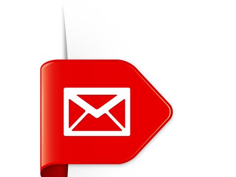 Icon Briefumschlag auf einem nach rechts zeigenden Pfeil