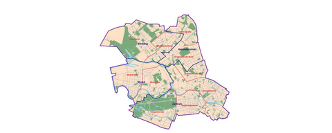 Bezirkskarte für den Bezirk Mitte