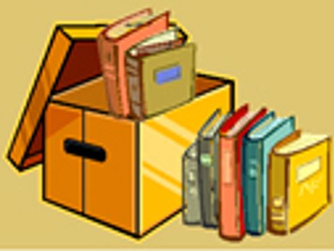 Kiste mit Büchern