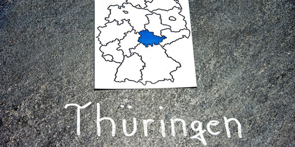 Bühnenbild Deutschlandkarte mit hervorgehobenem Thüringen