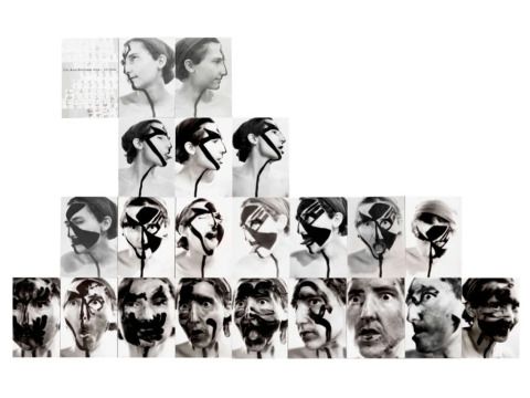 Bildvergrößerung: Gabriele Stötzer – „Auslöschung eines Blicks, Ich trage meine Wunden offen“, 1983, Fototableau bestehend aus 22 Vintages, Silbergelatine auf Barytpapier, gesamt 58,8 x 94,5 cm