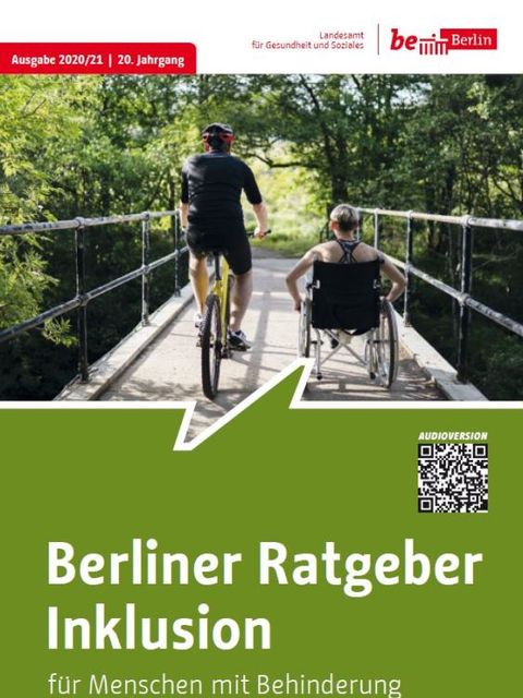 Cover vom Ratgeber Fahrradfahrer und Rollstuhlfahrerin stehen auf einer Brücke