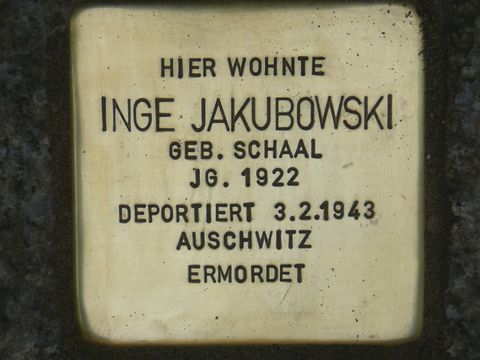 Stolperstein für Inge Jakubowski