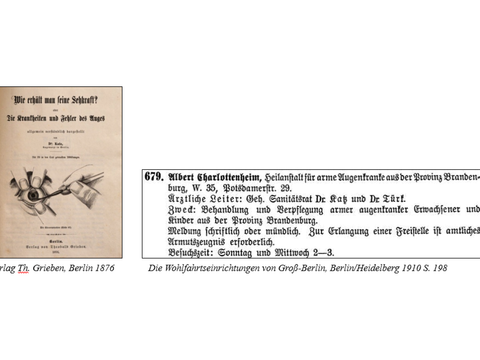 Bildvergrößerung: Verlag Th. Grieben, Berlin 1876 und Die Wohlfahrtseinrichtungen von Groß-Berlin, Berlin/Heidelberg 1910 S. 198