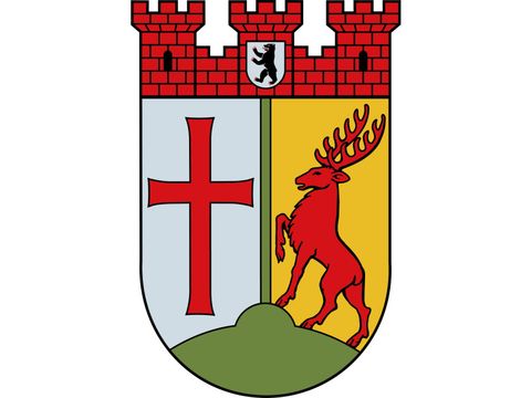 Wappen des Bezirks Tempelhof-Schönberg mit Mauerkrone
