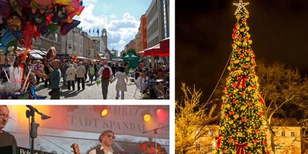 Altstadtfest, Havelfest und Weihnachtsmarkt auf einer Postkarte
