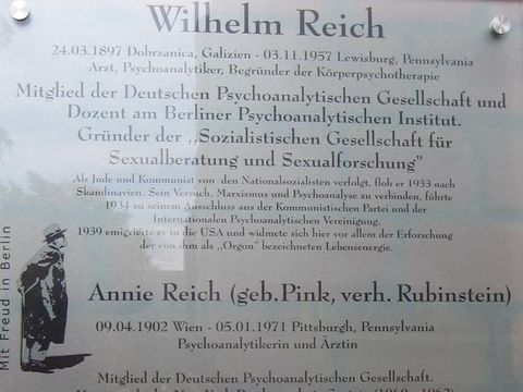 Gedenktafel für Wilhelm Reich, 23.6.2007, Foto: Regine Lockot