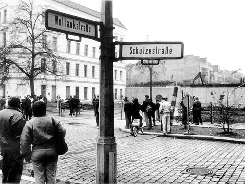 Wollankstraße – Abbauarbeiten an der Berliner Mauer, ca. November 1991