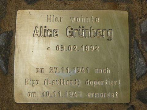 Denkstein für Alice Grünberg